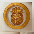 1:12 Scale Framed Relief Wall Art - Dollhouse Decor pineapple design