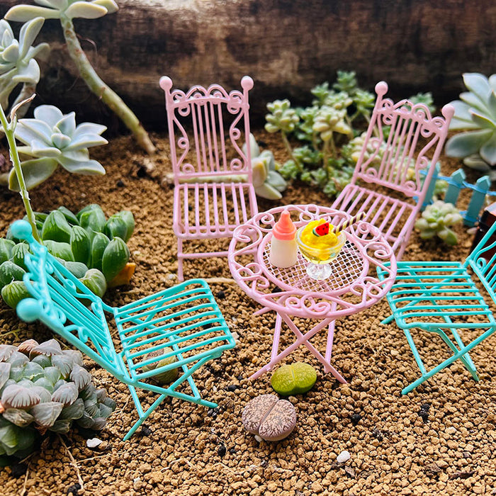 Blue and Pink Bistro Set
