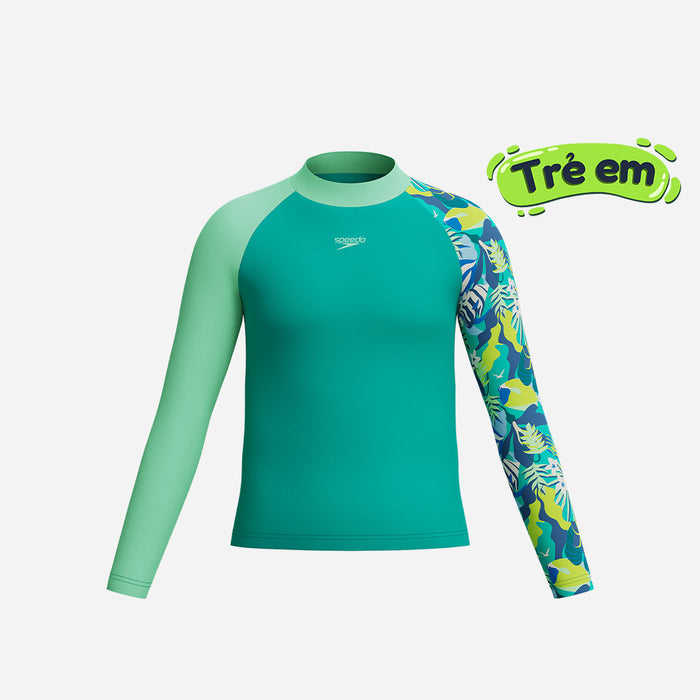 Áo Bơi Chống Nắng Bé Trai Speedo Printed Long Sleeve - Xanh Dương - Supersports Vietnam