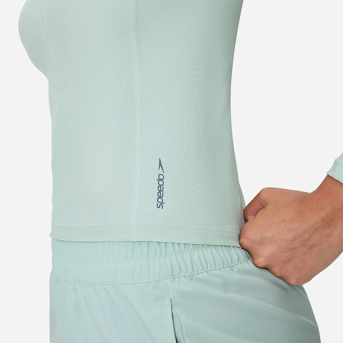 Áo Bơi Chống Nắng Nữ Speedo Long Sleeve Solid Zip - Xanh Mint - Supersports Vietnam