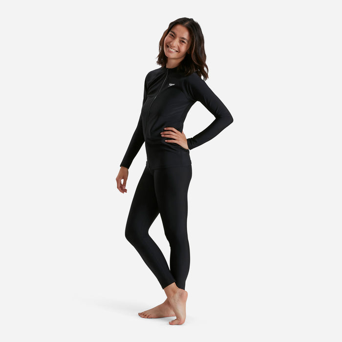 Áo Bơi Chống Nắng Nữ Tay Dài Speedo Printed - Đen - Supersports Vietnam