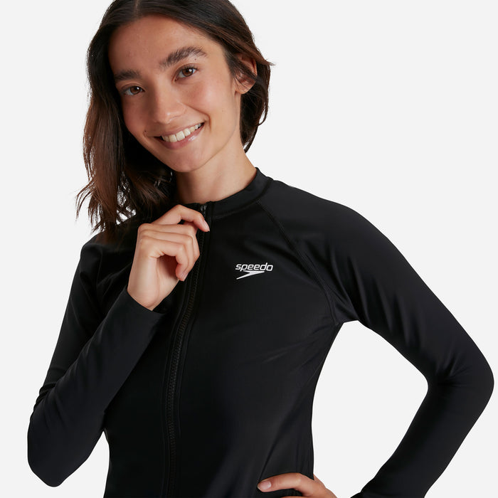Áo Bơi Chống Nắng Nữ Tay Dài Speedo Printed - Đen - Supersports Vietnam