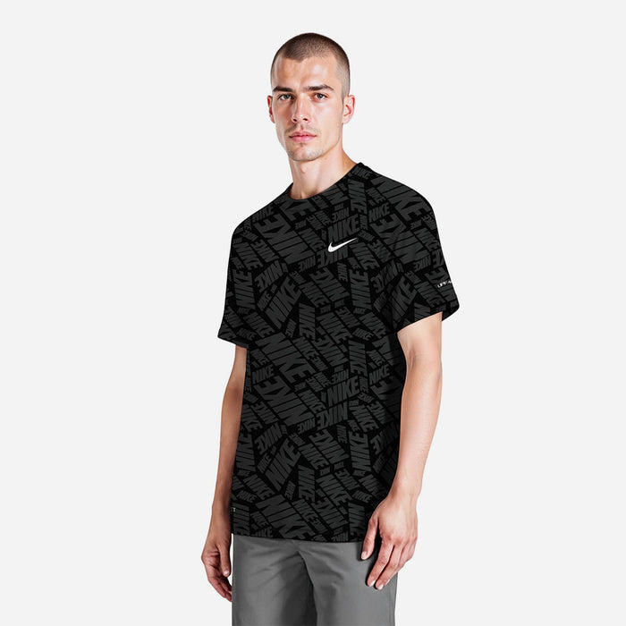 Áo Bơi Chống Nắng Nam Nike Swim Fall Embossed Hydro Short Sleeve Hydroguard - Đen - Supersports Vietnam