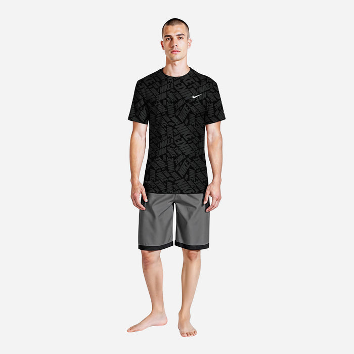 Áo Bơi Chống Nắng Nam Nike Swim Fall Embossed Hydro Short Sleeve Hydroguard - Đen - Supersports Vietnam