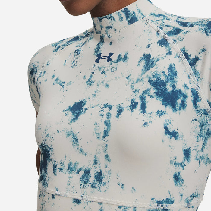 Áo Crop-Top Bó Nữ Under Armour Heatgear® Printed Mock Short Sleeve - Supersports Vietnam