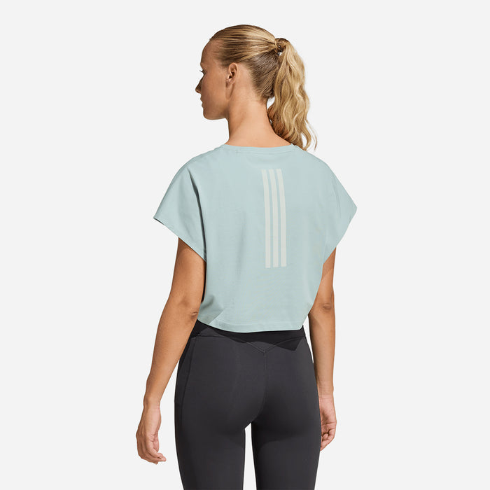 Áo Crop-Top Nữ Adidas Power Workout Boxy 3-Stripes - Xanh Mint - Supersports Vietnam