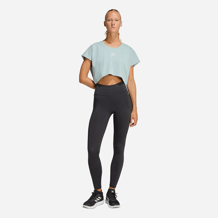 Áo Crop-Top Nữ Adidas Power Workout Boxy 3-Stripes - Xanh Mint - Supersports Vietnam