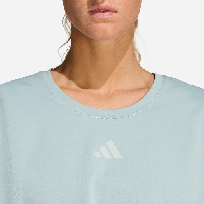 Áo Crop-Top Nữ Adidas Power Workout Boxy 3-Stripes - Xanh Mint - Supersports Vietnam