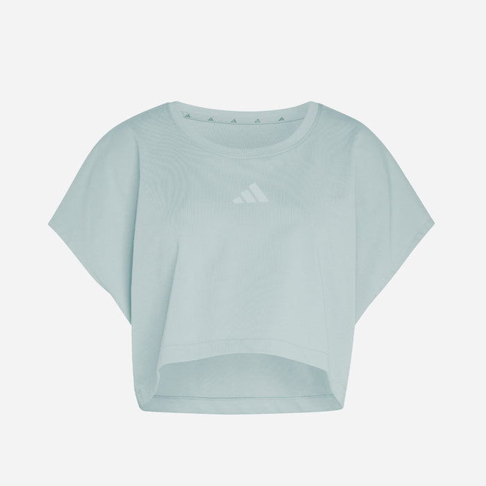 Áo Crop-Top Nữ Adidas Power Workout Boxy 3-Stripes - Xanh Mint - Supersports Vietnam
