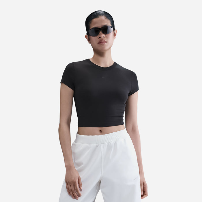 Áo Crop-Top Nữ Nike Sportswear Chill Knit - Đen - Supersports Vietnam