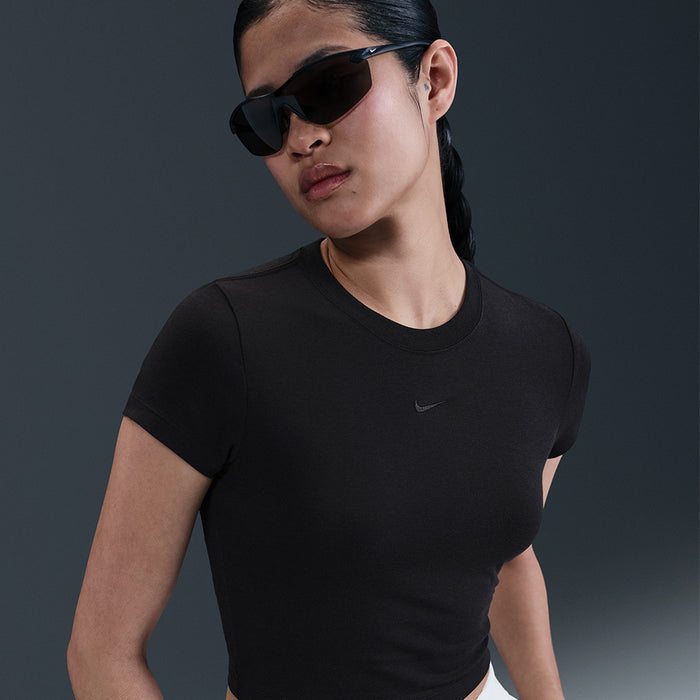 Áo Crop-Top Nữ Nike Sportswear Chill Knit - Đen - Supersports Vietnam