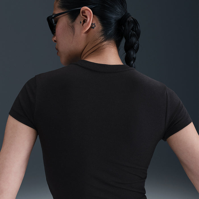 Áo Crop-Top Nữ Nike Sportswear Chill Knit - Đen - Supersports Vietnam