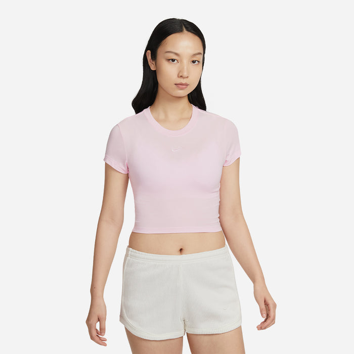 Áo Crop-Top Nữ Nike Sportswear Chill Knit - Hồng - Supersports Vietnam