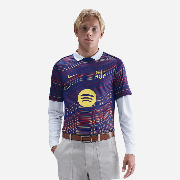 Áo Đá Bóng Nam Nike F.C. Barcelona Academy Pro Sân Nhà Pre-Match - Xanh Navy - Supersports Vietnam
