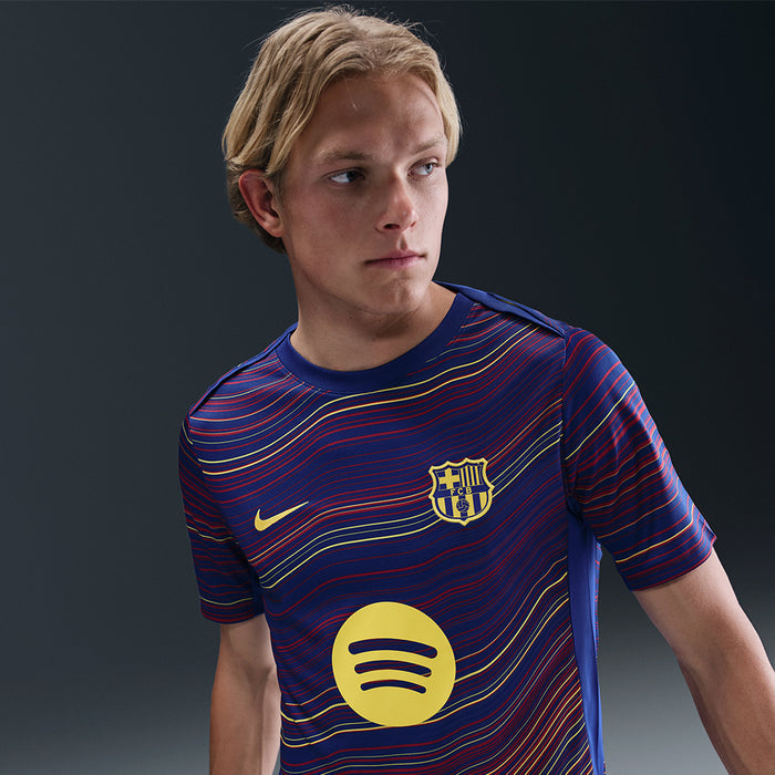 Áo Đá Bóng Nam Nike F.C. Barcelona Academy Pro Sân Nhà Pre-Match - Xanh Navy - Supersports Vietnam