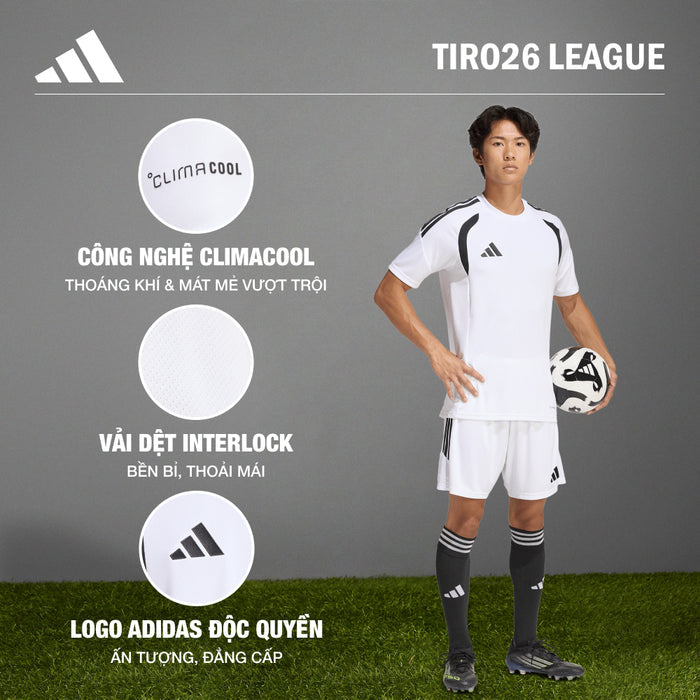 Áo Đá Bóng Nam Adidas Tiro26 League - Trắng - Supersports Vietnam