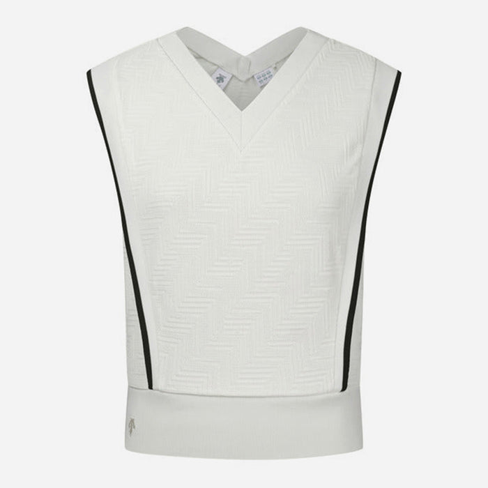Áo Đánh Golf Nữ Descente Front Patterned Jacquard Sleeveless - Be - Supersports Vietnam