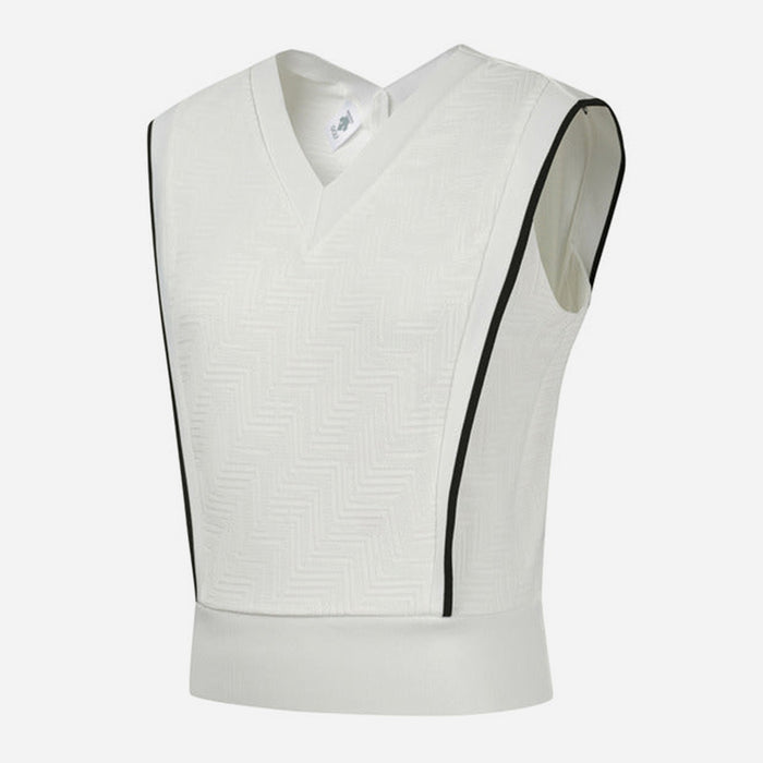 Áo Đánh Golf Nữ Descente Front Patterned Jacquard Sleeveless - Be - Supersports Vietnam