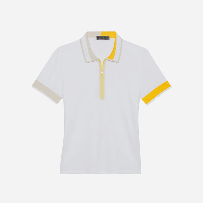 Áo Golf Tay Ngắn Nữ Gfore Zip W/ Contrast C&C - Trắng - Supersports Vietnam