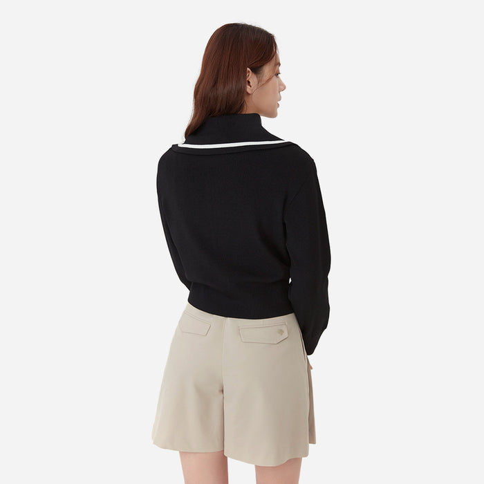 Áo Khoác Golf Nữ Descente Wide Collar Cardigan - Đen - Supersports Vietnam