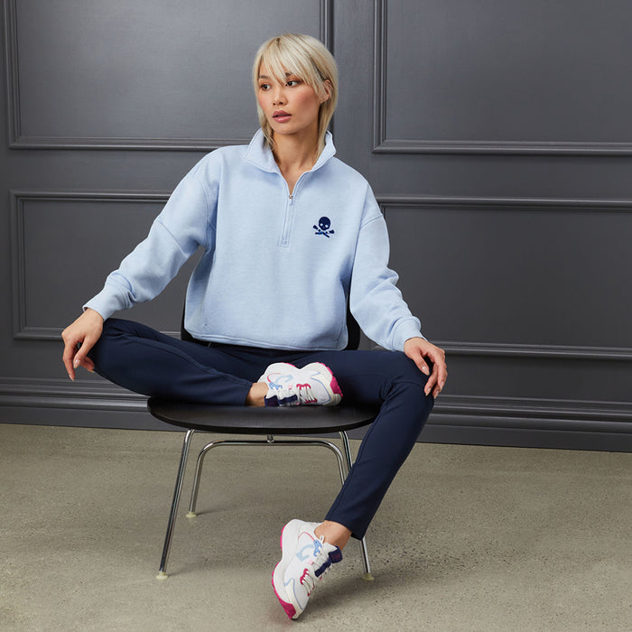 Áo Khoác Golf Nữ Gfore Skull & T'S 1/4 Zip Sweat - Xanh Dương - Supersports Vietnam