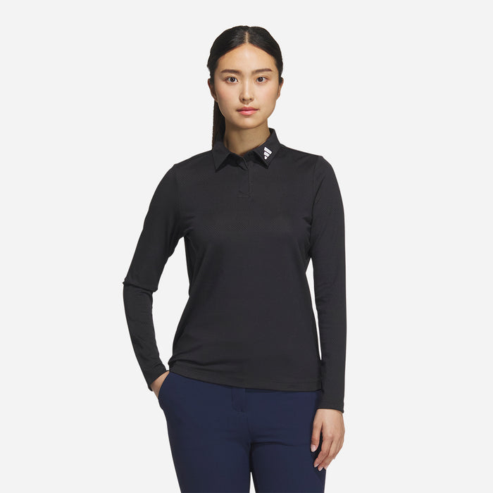 Áo Polo Nữ Adidas Jacquard Long Sleeve - Đen - Supersports Vietnam