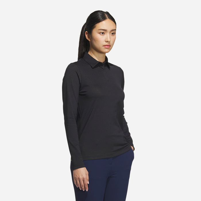 Áo Polo Nữ Adidas Jacquard Long Sleeve - Đen - Supersports Vietnam
