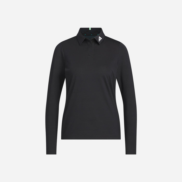 Áo Polo Nữ Adidas Jacquard Long Sleeve - Đen - Supersports Vietnam