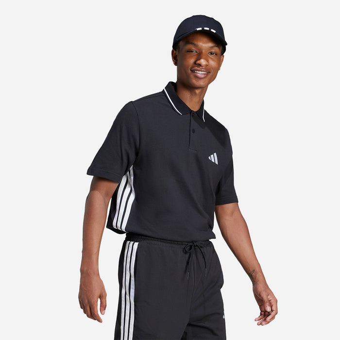 Áo Polo Nam Adidas Essentials 3-Stripes Piqué - Đen - Supersports Vietnam