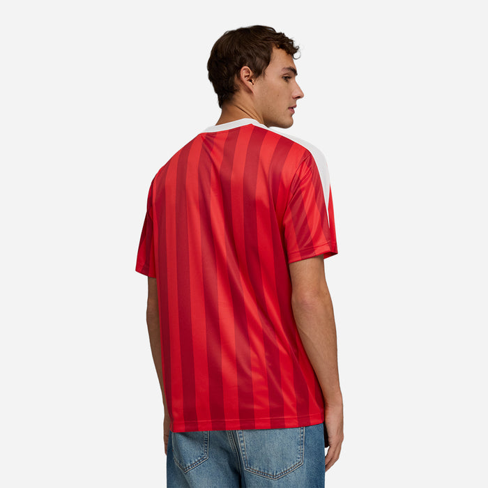 Áo Thun Đá Bóng Nam Puma Essentials T7 Relaxed Striped - Đỏ - Supersports Vietnam