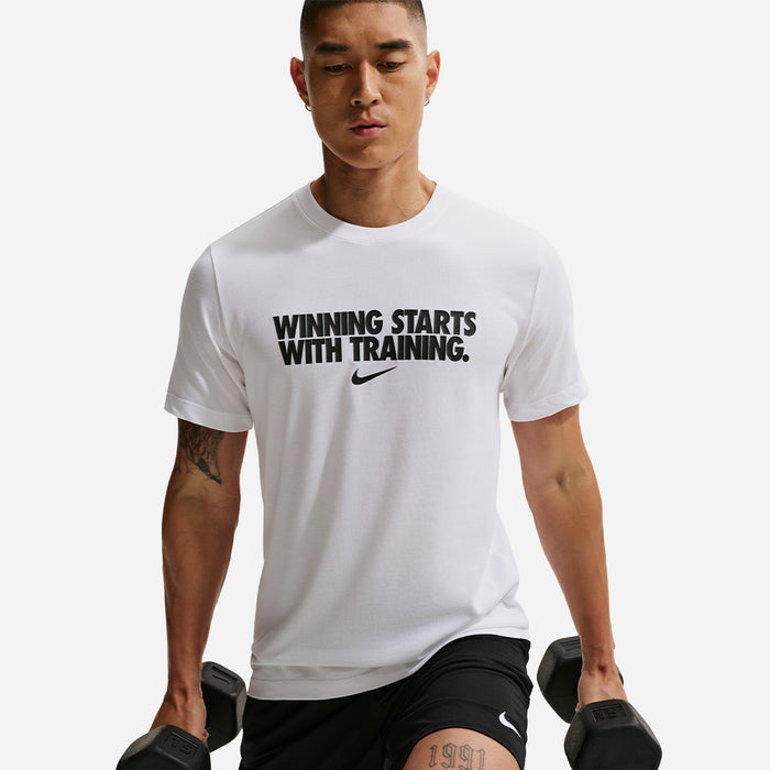 Áo Thun Nam Nike Dri-Fit Winning - Trắng - Supersports Vietnam