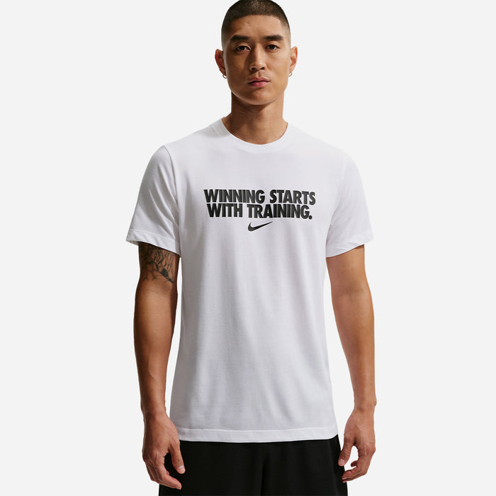 Áo Thun Nam Nike Dri-Fit Winning - Trắng - Supersports Vietnam