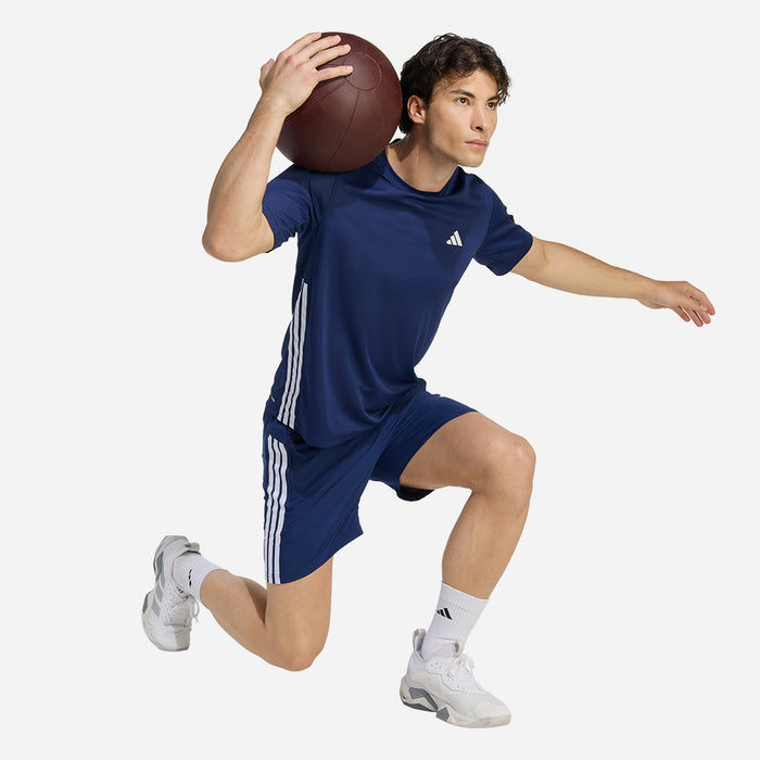 Áo Thun Nam Adidas Workout Essentials Base 3-Stripes - Xanh Navy - Supersports Vietnam