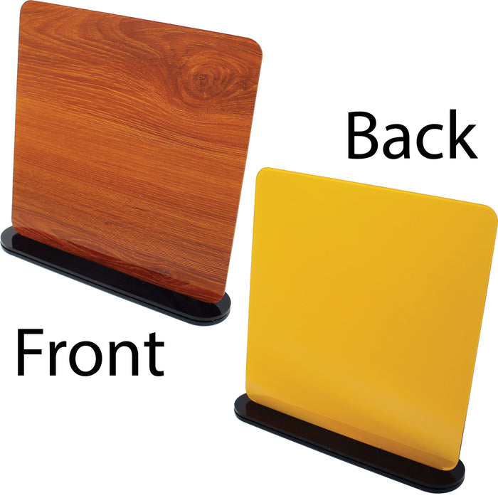 Auburn Wood Grain Brown Acrylic Back Front