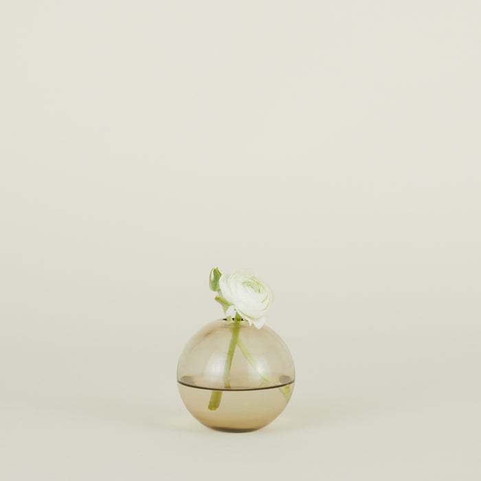 Small aurora sphere vase in smoke with flowers