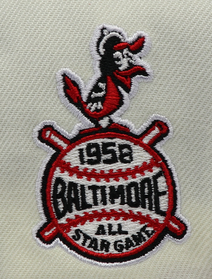BALTIMORE ORIOLES (OFF-WHITE) (1958 ALLSTARGAME) NEW ERA 59FIFTY FITTED (GREEN UNDER VISOR)