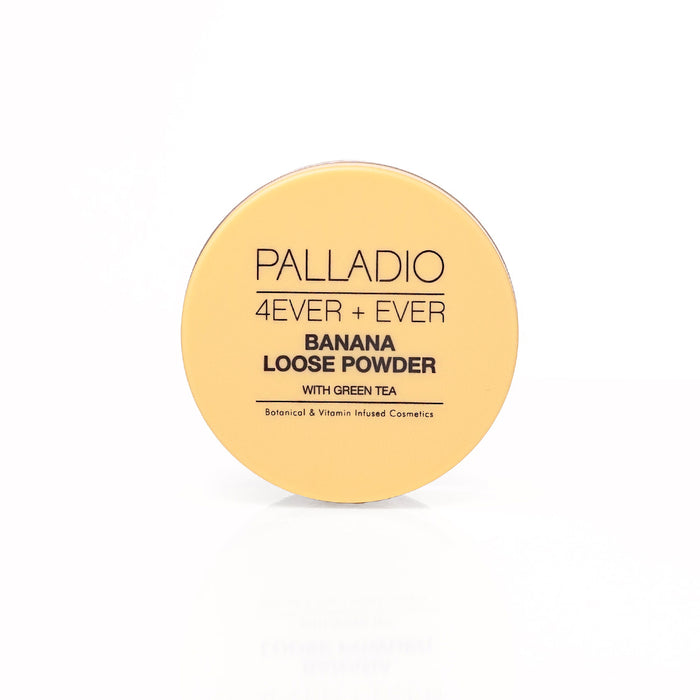 Front view of the closed Palladio Banana Loose Setting Powder container.