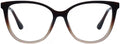 Black and Brown Gradient Cat-Eye Frame Glasses with Clear Lenses