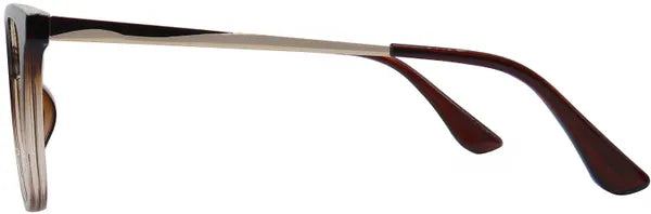 Black and Brown Gradient Cat-Eye Frame Glasses with Clear Lenses