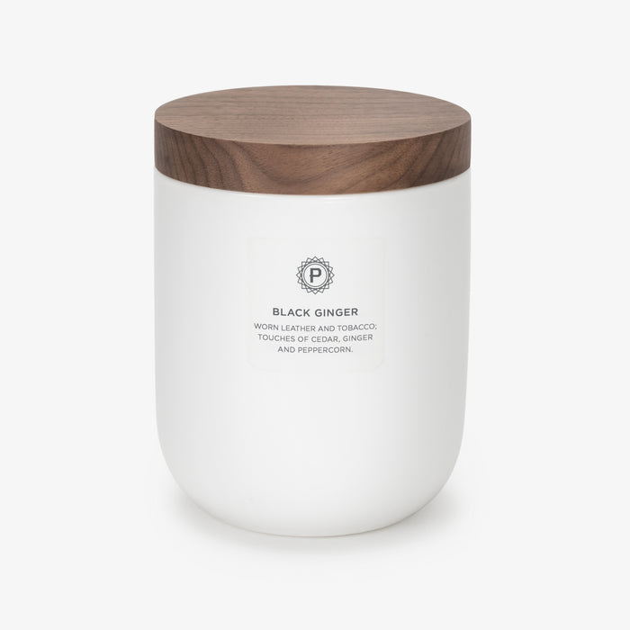 Black Ginger Ceramic Candle (Wood wick)