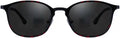 Black Oval Frame Sunglasses with Dark Tinted Lenses