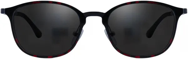 Black Oval Frame Sunglasses with Dark Tinted Lenses