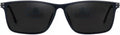 Black Rectangle Frame Sunglasses with Dark Lenses