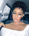 Black Short Curly Hair Small Explosive Head Synthetic Wigs