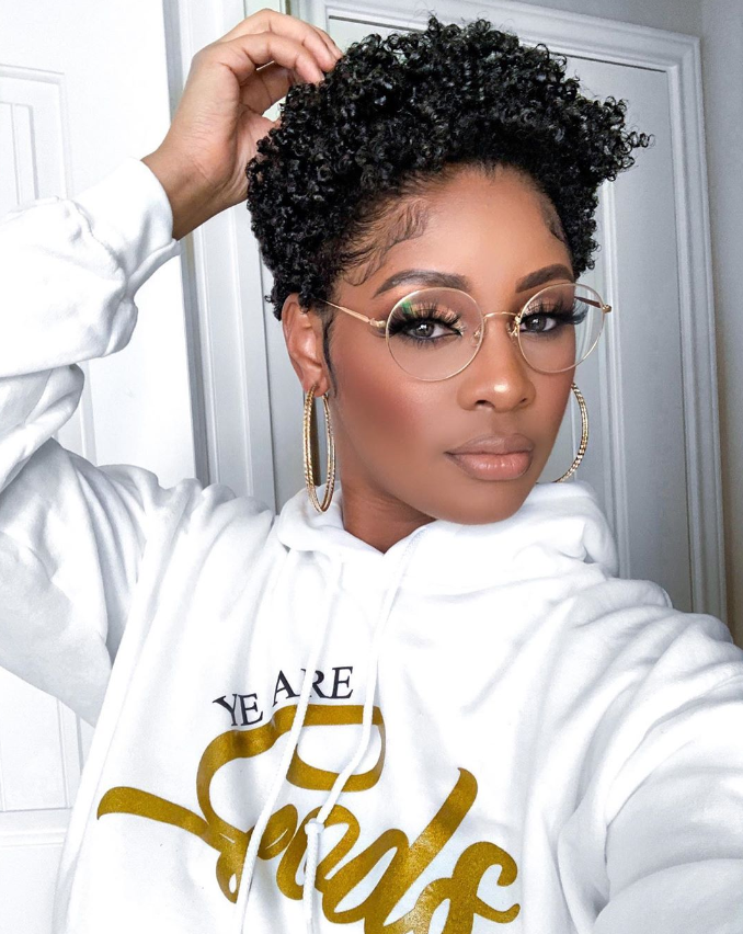 Black Short Curly Hair Small Explosive Head Synthetic Wigs