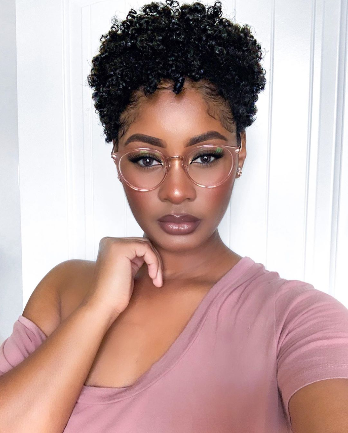 Black Short Curly Hair Small Explosive Head Synthetic Wigs