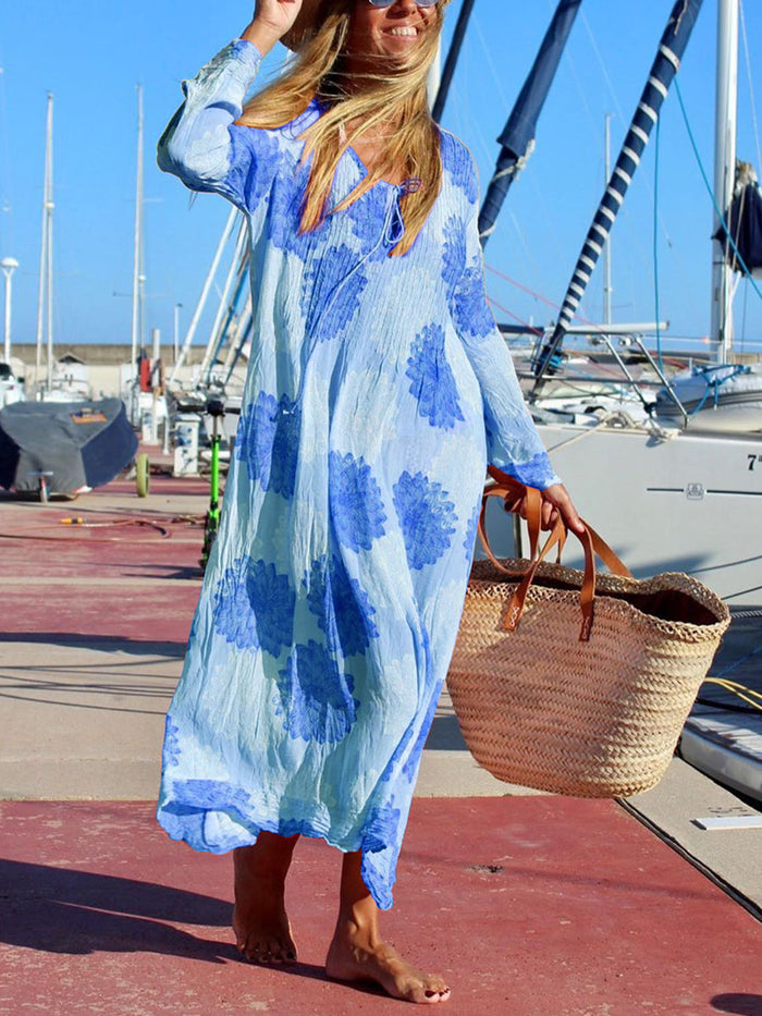 Bohemian Retro Casual Loose Floral Maxi Dress