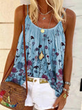 Bohemian Retro Romantic Idyllic Floral Camisole Top