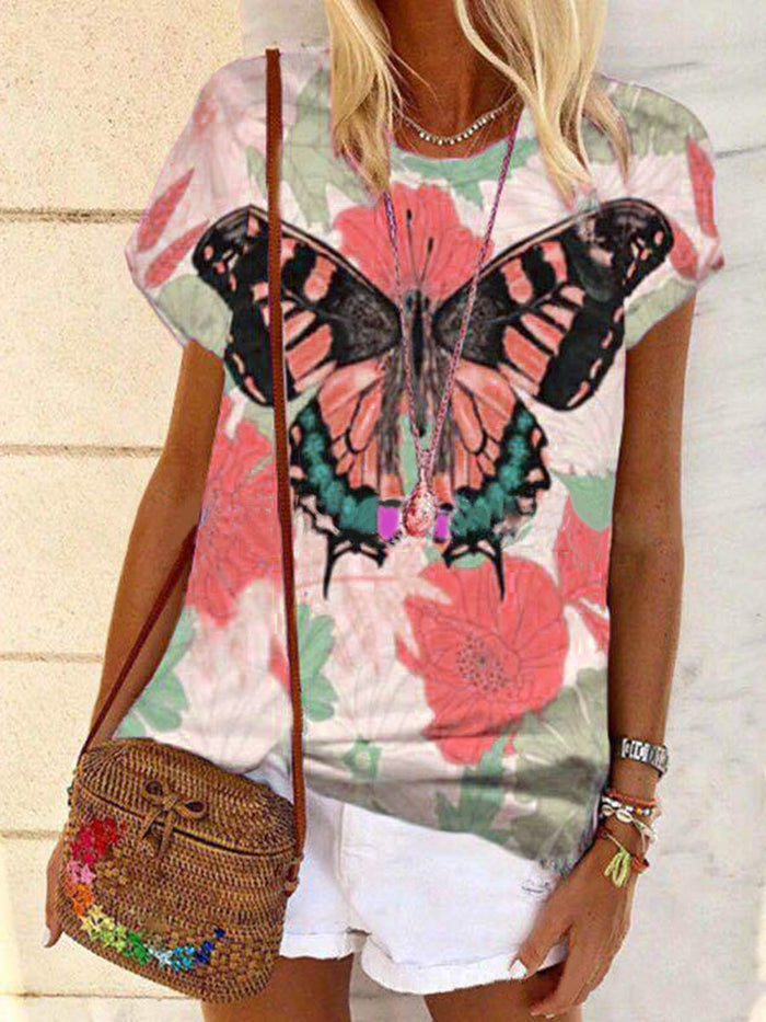 Bohemian Vintage Pastoral Butterfly Top