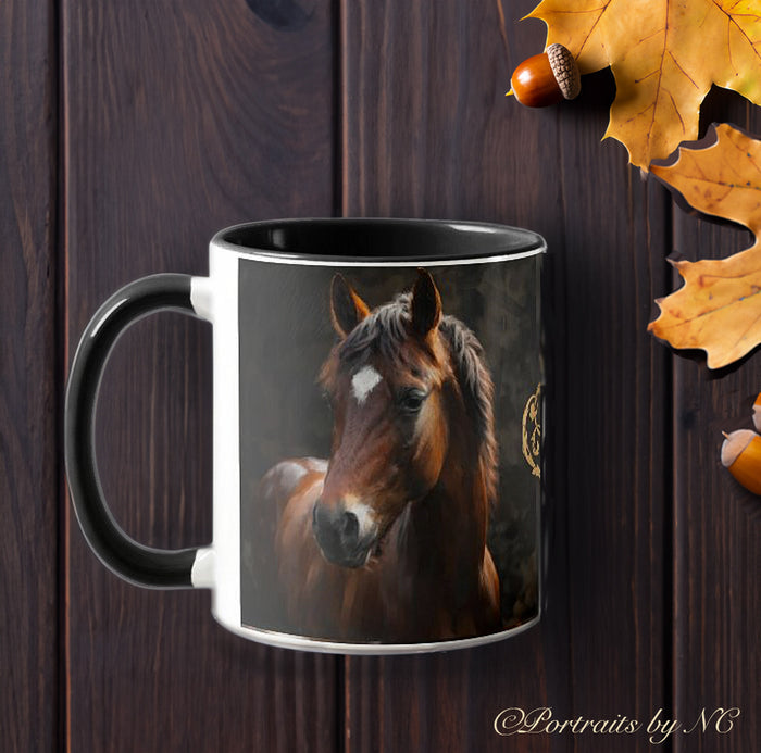 Brown Beauty: Sip in Style with our 11 oz Horse-themed Mug